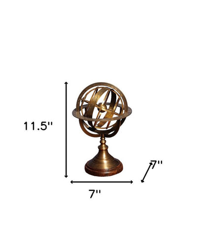 7" X 7" X 11.5" Armillary Sphere On Wood Base HomeRoots