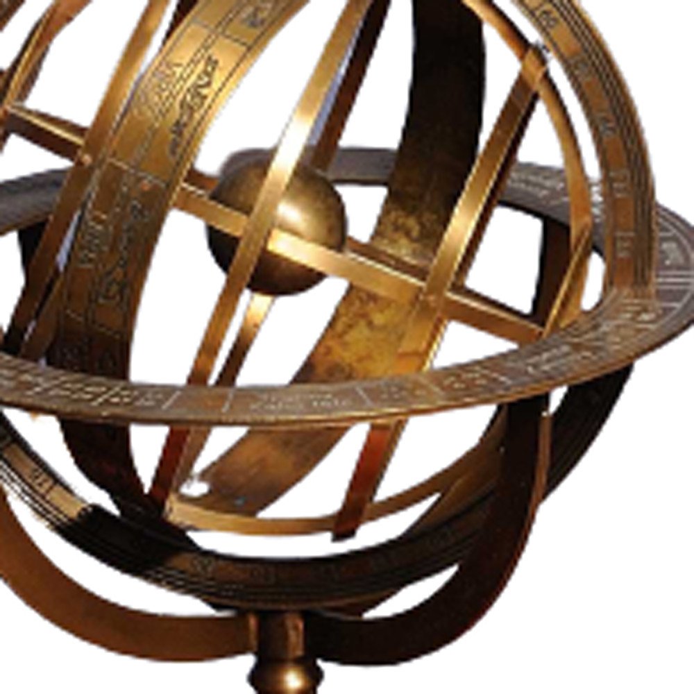 7" X 7" X 11.5" Armillary Sphere On Wood Base — view 7
