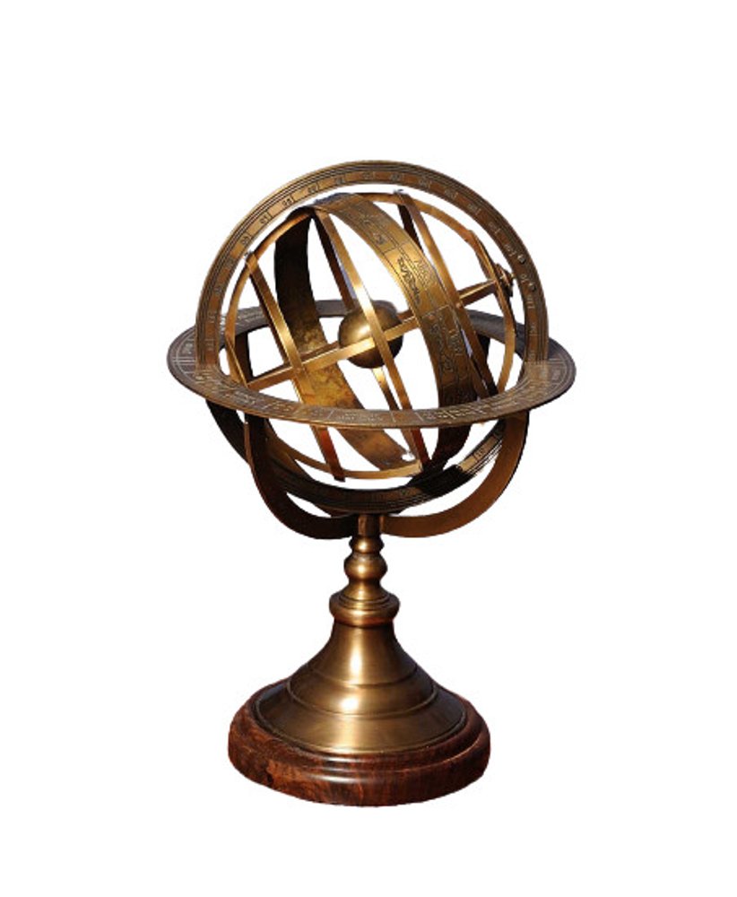 7" X 7" X 11.5" Armillary Sphere On Wood Base HomeRoots
