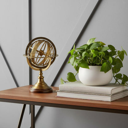 7" X 7" X 11.5" Armillary Sphere On Wood Base HomeRoots