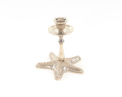 5" Silver Brass Starfish Tabletop Candle Holder HomeRoots