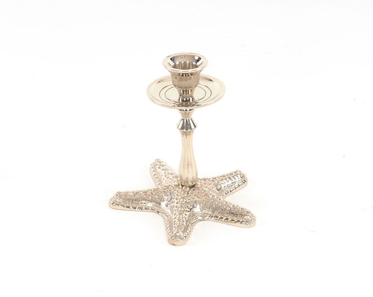 5" Silver Brass Starfish Tabletop Candle Holder HomeRoots
