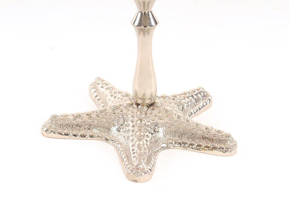 5" Silver Brass Starfish Tabletop Candle Holder HomeRoots