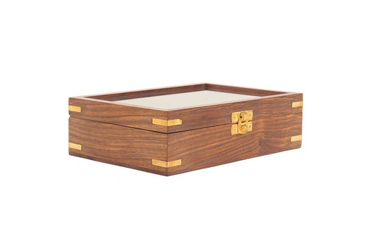 5.25" X 8" X 2.5" Wooden Game Set With Brass Goblet HomeRoots