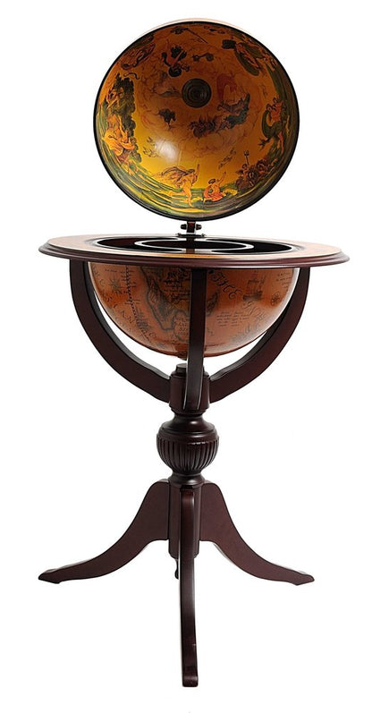 26" X 26" X 45" Globe Bar  3 Legs HomeRoots