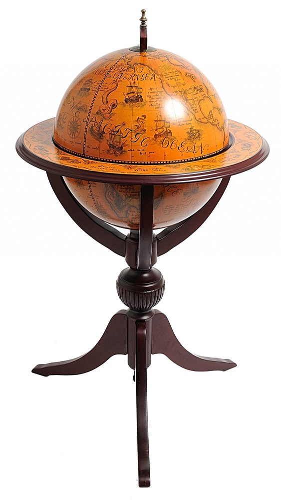 26" X 26" X 45" Globe Bar  3 Legs HomeRoots