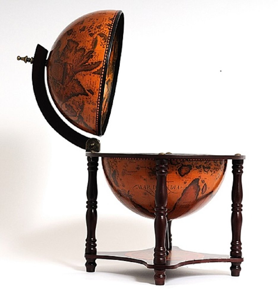 22" Old World Nautical Map Globe Mini Bar HomeRoots