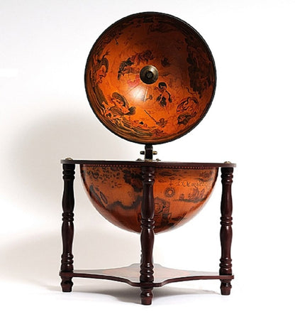 22" Old World Nautical Map Globe Mini Bar HomeRoots