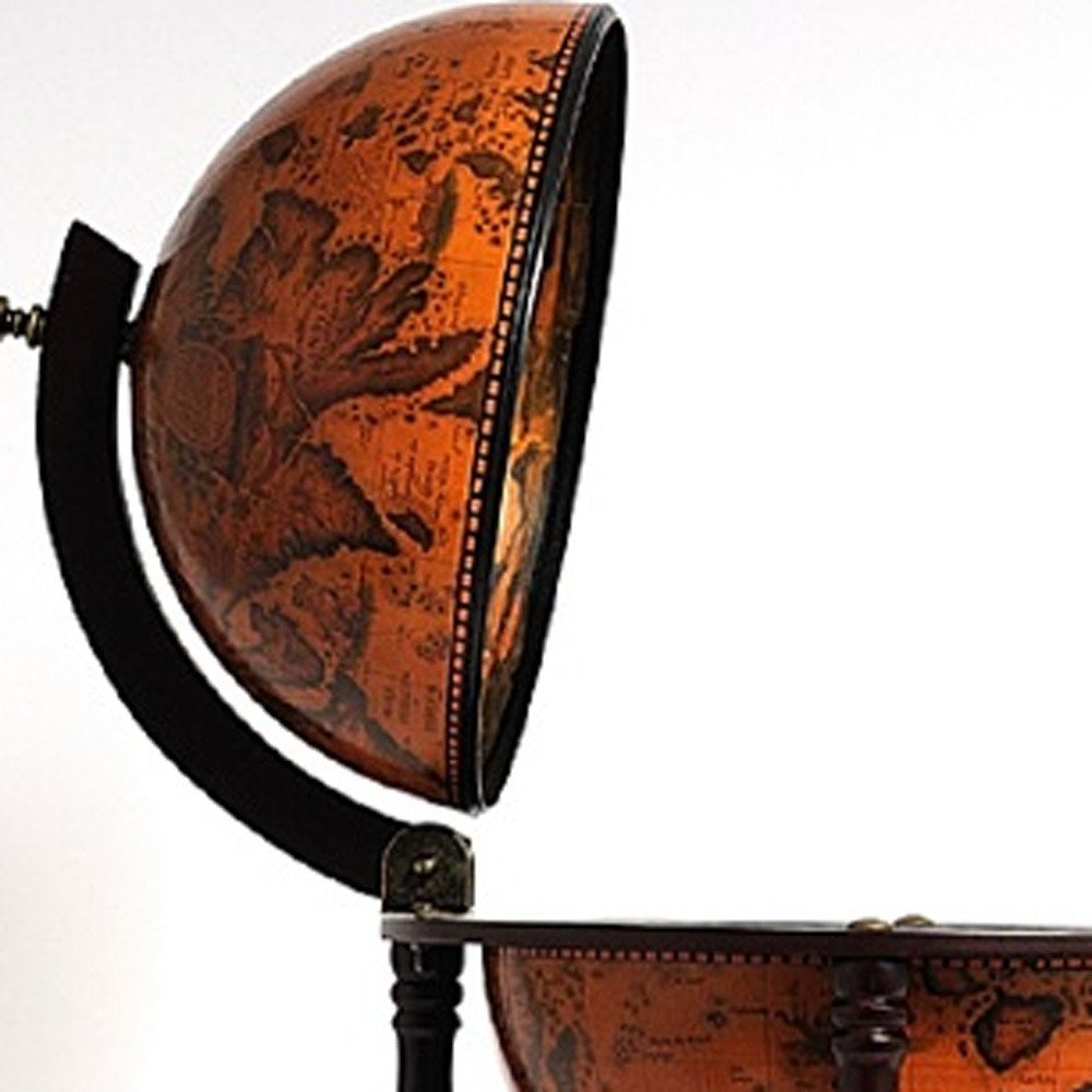 22" Old World Nautical Map Globe Mini Bar HomeRoots