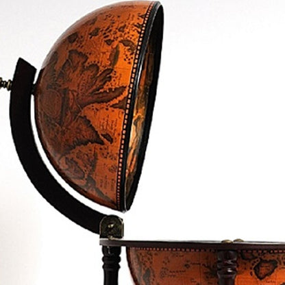 22" Old World Nautical Map Globe Mini Bar HomeRoots