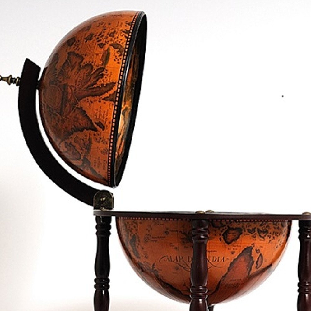 22" Old World Nautical Map Globe Mini Bar HomeRoots