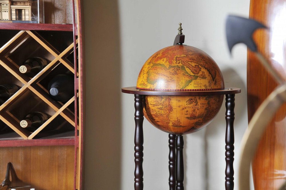 17" X 17" X 35" Globe Bar Table 330Mm 4 Legs Stand  Red — view 5