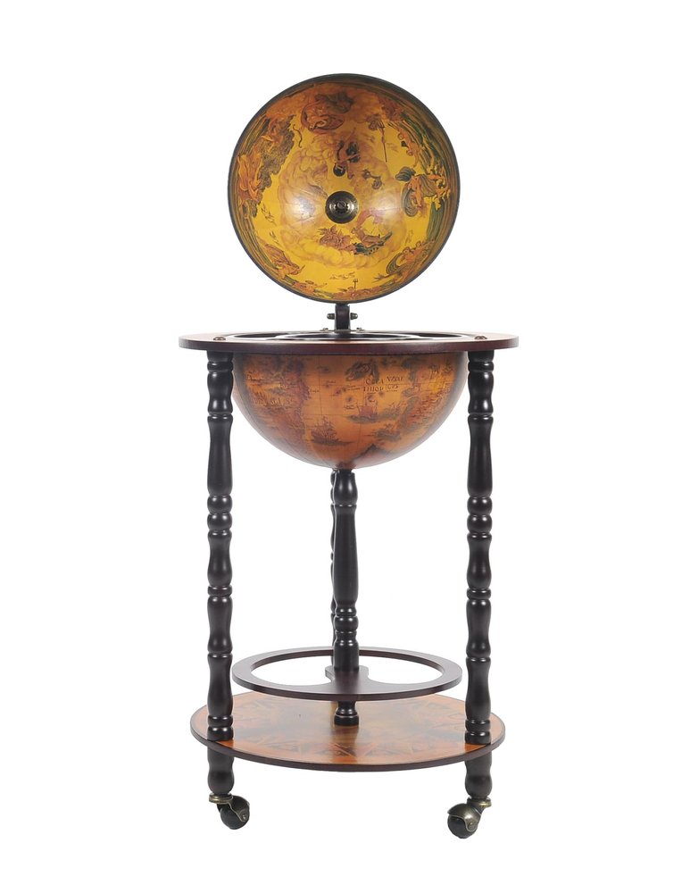 17" X 17" X 35" Globe Bar Table 330Mm 4 Legs Stand  Red HomeRoots