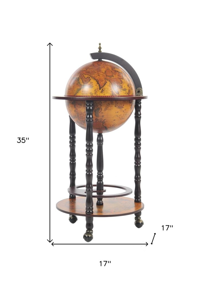 17" X 17" X 35" Globe Bar Table 330Mm 4 Legs Stand  Red — view 8
