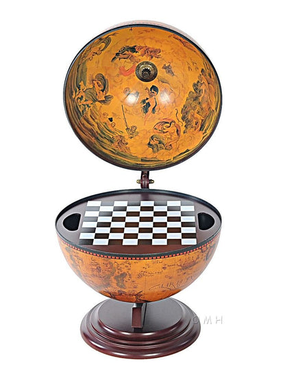 13" X 15" X 19" Red Globe With Chess Holder HomeRoots