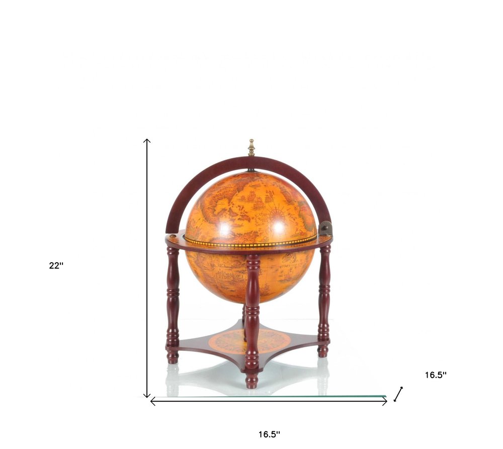 22" Walnut Solid Wood Game Hand Painted Tabletop Sculpture HomeRoots