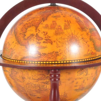 22" Walnut Solid Wood Game Hand Painted Tabletop Sculpture HomeRoots