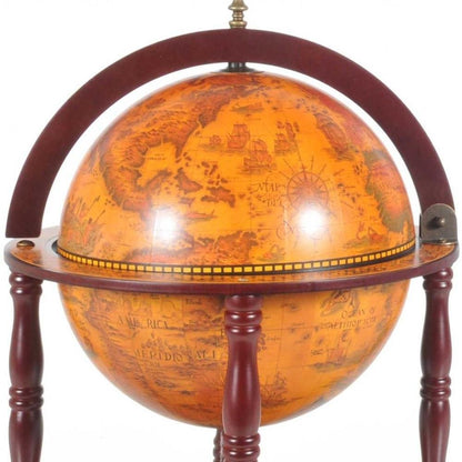 22" Walnut Solid Wood Game Hand Painted Tabletop Sculpture HomeRoots