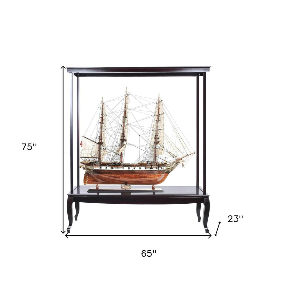 23" Dark Brown Glass Standard Display Stand HomeRoots