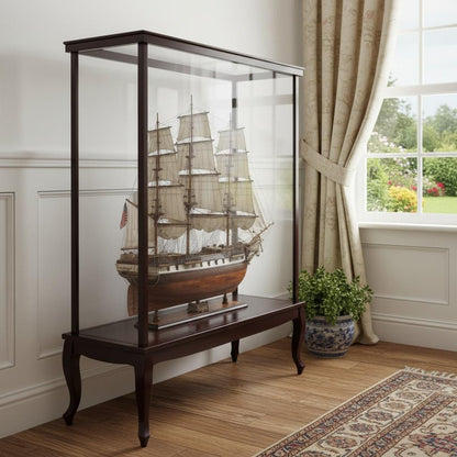 23" Dark Brown Glass Standard Display Stand HomeRoots