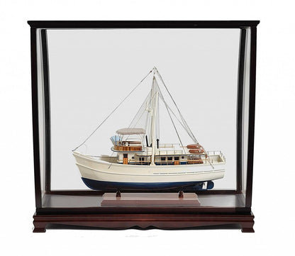 40" Dark Brown Wood and Solid Wood Square Display Cabinet HomeRoots