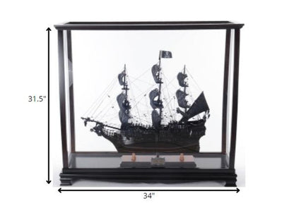 34" Black Glass Standard Display Stand HomeRoots