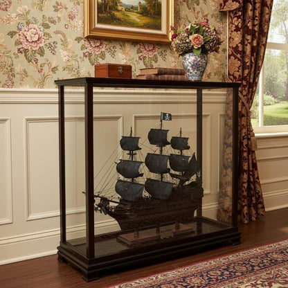 34" Black Glass Standard Display Stand HomeRoots