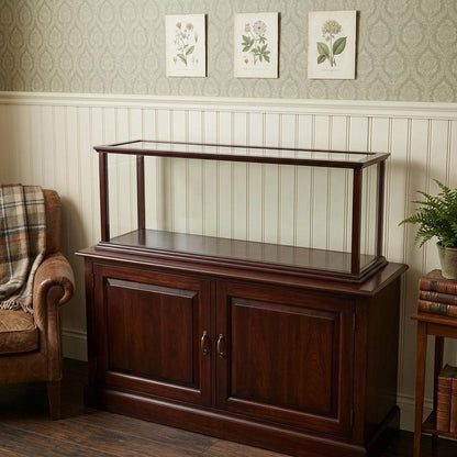 39" Dark Brown Glass Standard Display Stand HomeRoots