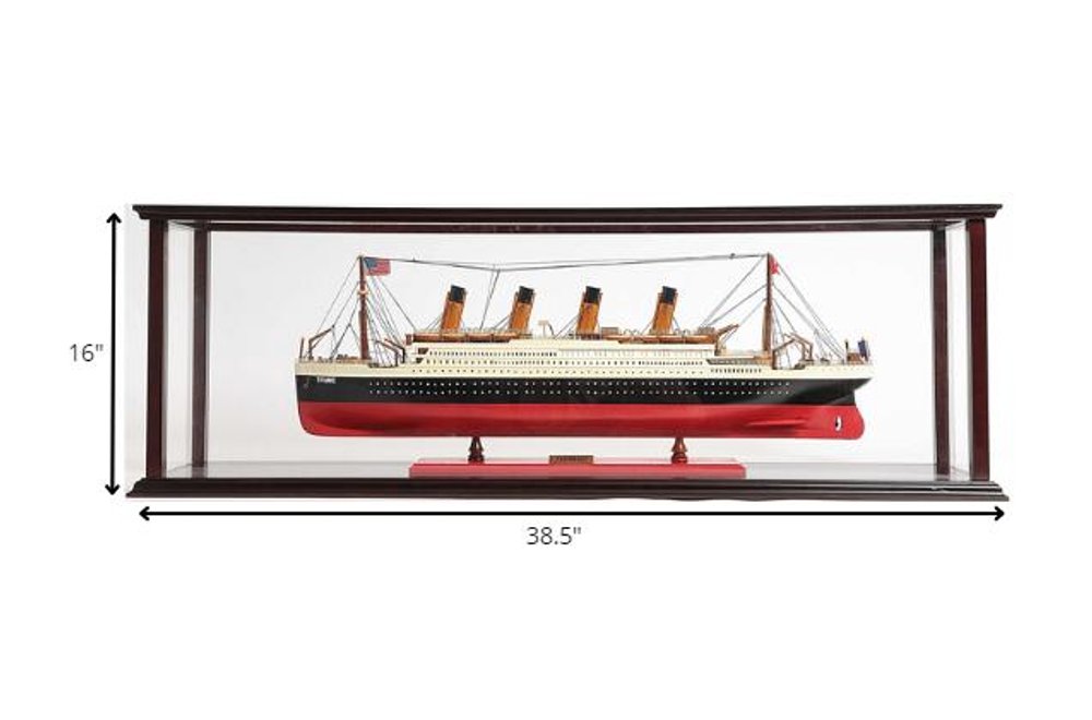39" Dark Brown Glass Standard Display Stand HomeRoots