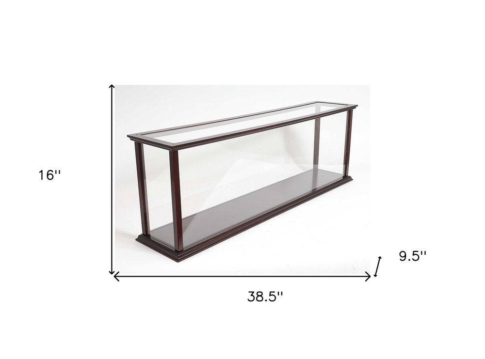 39" Dark Brown Glass Standard Display Stand HomeRoots