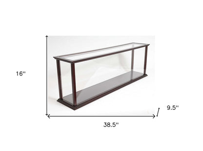 39" Dark Brown Glass Standard Display Stand HomeRoots