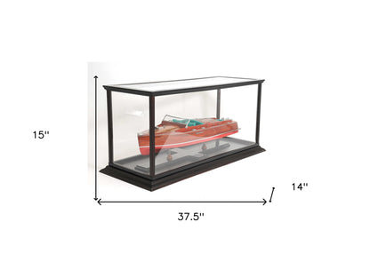 14" X 37.5" X 15" Display Case For Speed Boat - FurniFindUSA