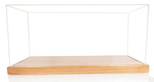 28" Wood Brown Glass Standard Display Stand HomeRoots