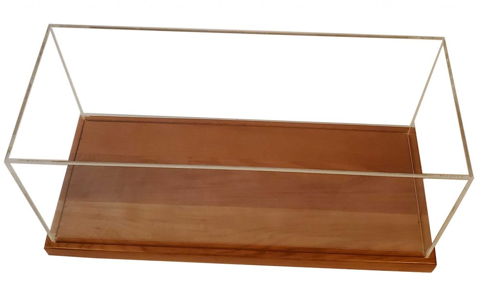 28" Wood Brown Glass Standard Display Stand HomeRoots