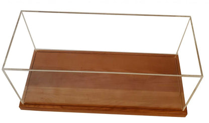 28" Wood Brown Glass Standard Display Stand HomeRoots