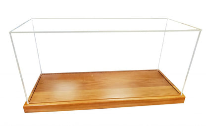 28" Wood Brown Glass Standard Display Stand HomeRoots