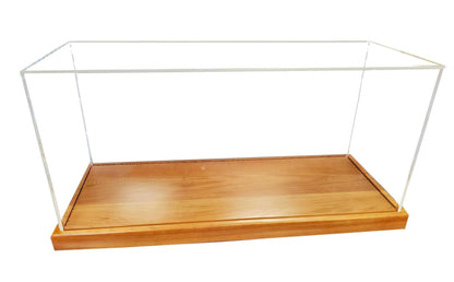 28" Wood Brown Glass Standard Display Stand - FurniFindUSA
