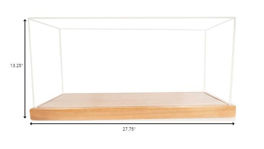 28" Wood Brown Glass Standard Display Stand HomeRoots