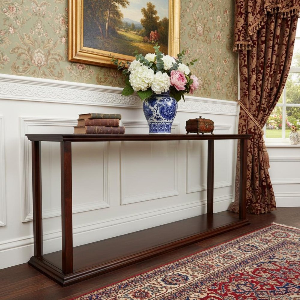 10" Dark Brown And Clear Glass Standard Display Stand HomeRoots