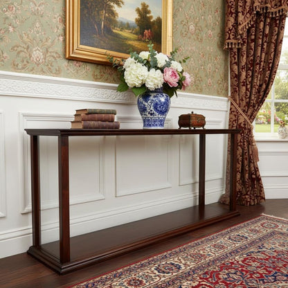 10" Dark Brown And Clear Glass Standard Display Stand HomeRoots