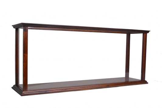 10" Dark Brown And Clear Glass Standard Display Stand - FurniFindUSA