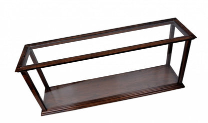 10" Dark Brown And Clear Glass Standard Display Stand HomeRoots