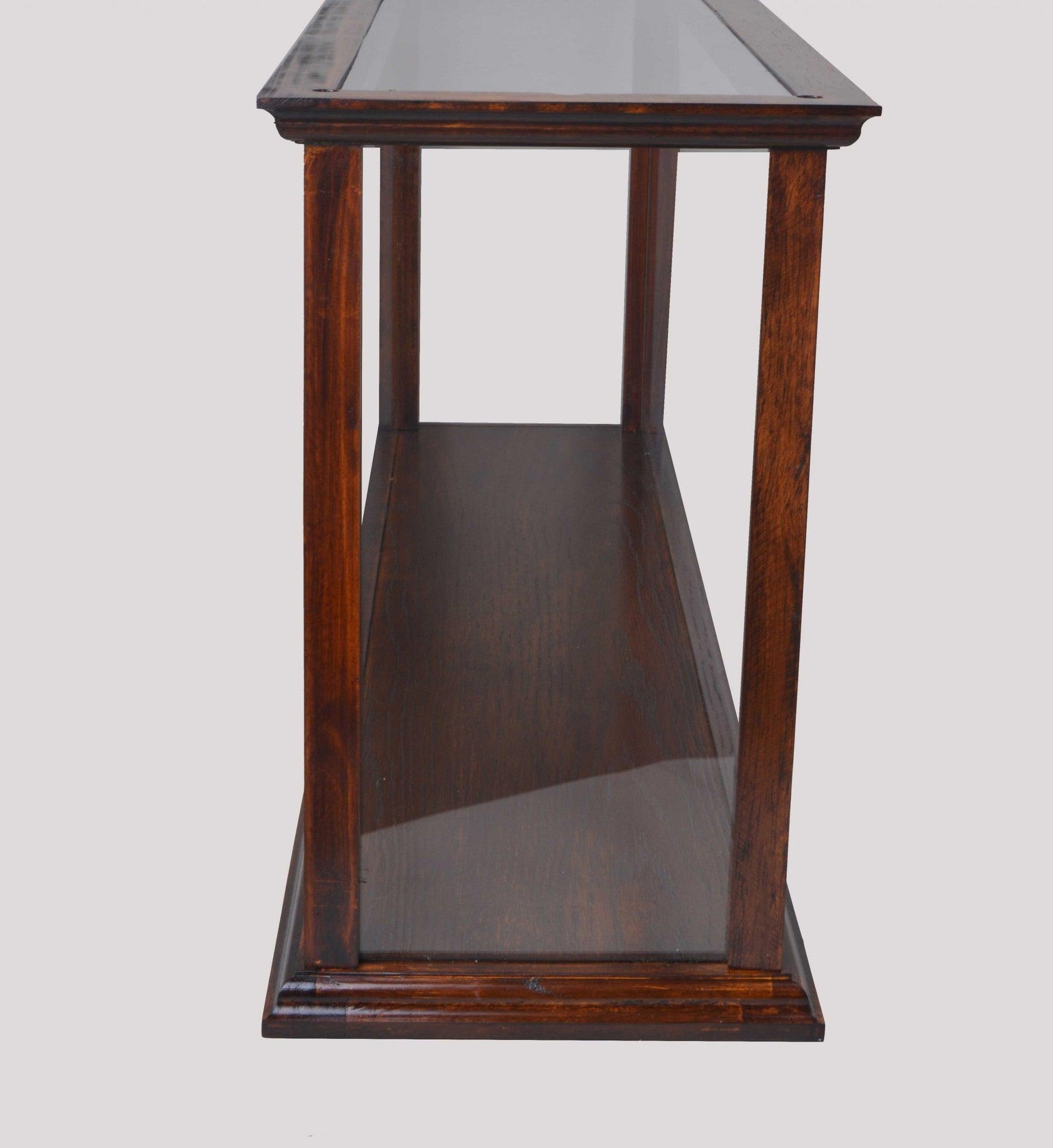 10" Dark Brown And Clear Glass Standard Display Stand - FurniFindUSA