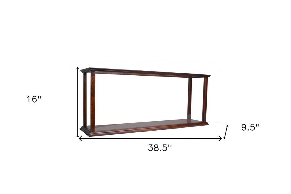 10" Dark Brown And Clear Glass Standard Display Stand HomeRoots