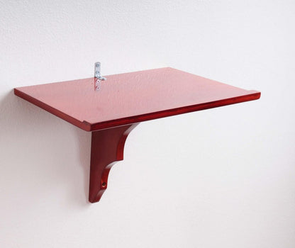 10" Red Solid Wood Wall Mounted Floating Shelf HomeRoots