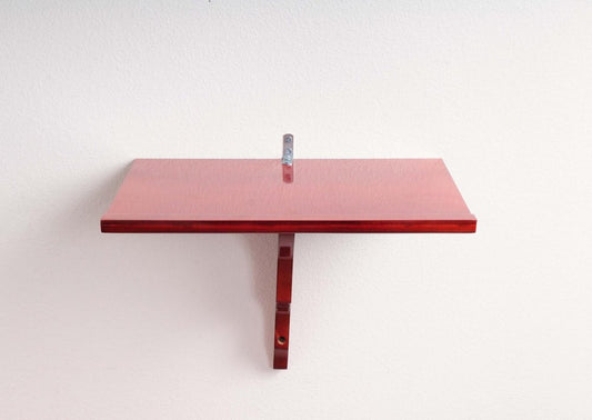 10" Red Solid Wood Wall Mounted Floating Shelf HomeRoots