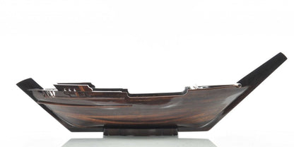 6" Dark Brown Novelty Wood Serving Tray With Handles HomeRoots