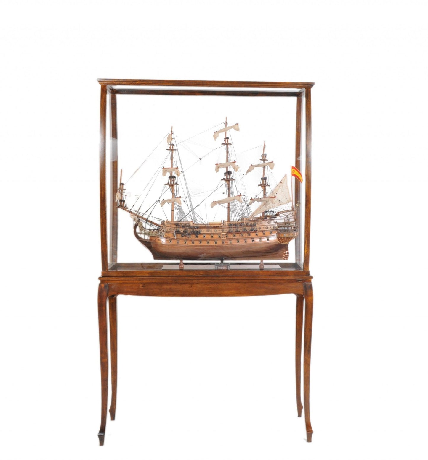 15" Brown And Clear Glass Standard Display Stand - FurniFindUSA