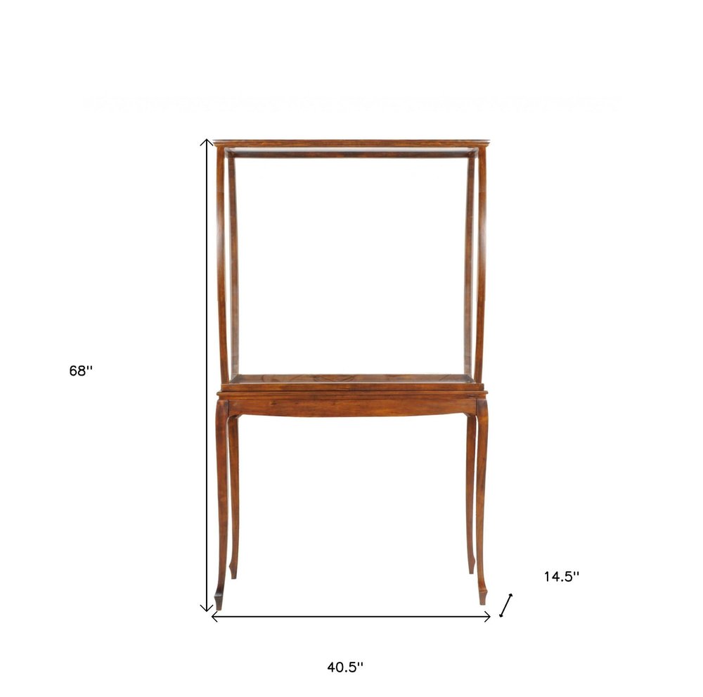 15" Brown And Clear Glass Standard Display Stand HomeRoots