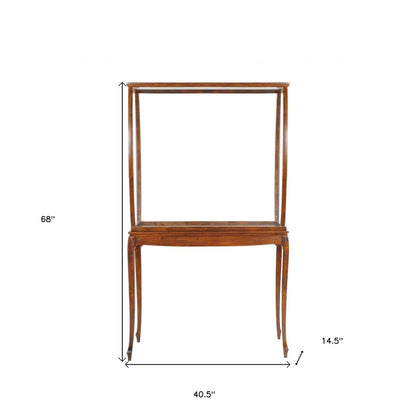 15" Brown And Clear Glass Standard Display Stand HomeRoots